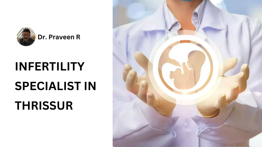 Dr. Praveen R consulting a couple about infertility treatment in Thrissur.